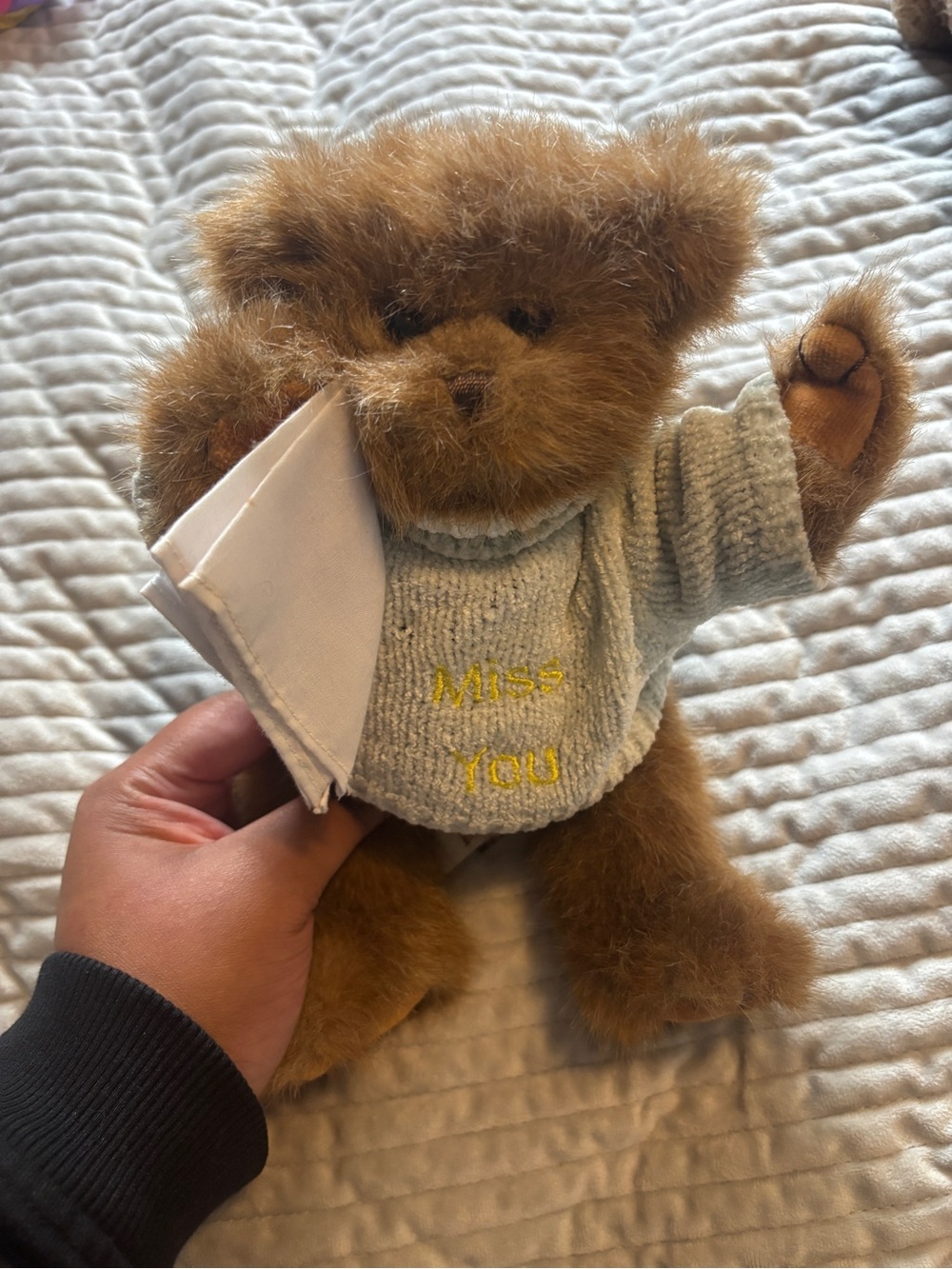 Vintage Bearington Collection Miss You Teddy Bear Brown Plush 1998
